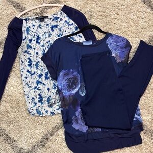 4. Bundle 3- long sleeve-S, short sleeve-XS and fabletics blue pants-SM